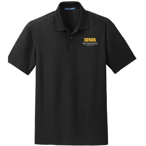 Embroidered Port Authority Dry Zone Grid Polo -- Black