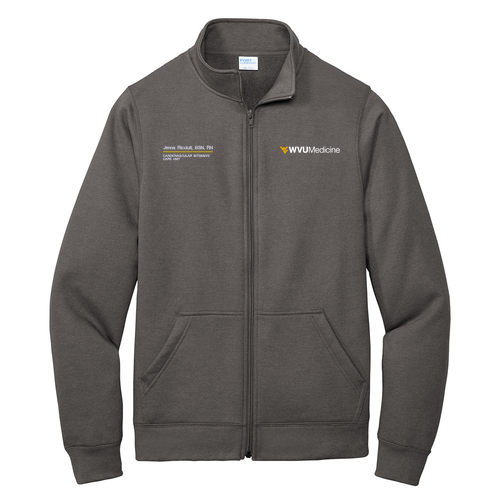 Port and Company Core Fleece Cadet Full-Zip Sweatshirt -- Charcoal