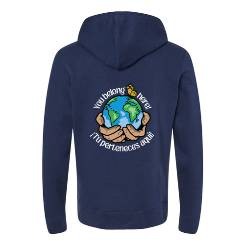 J America Unisex BTB Fleece Hooded Sweatshirt -- True Navy