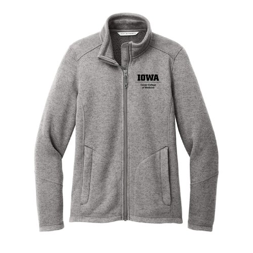 Port Authority Ladies Arc Sweater Fleece Jacket -- Deep Smoke Heather