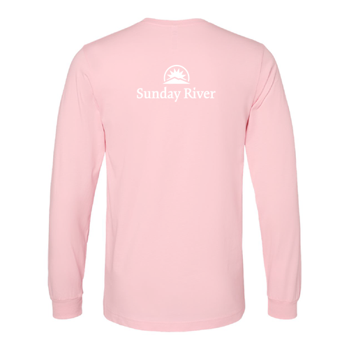 Sunday River Logo 2 White Ink -- Long Sleeve Pink
