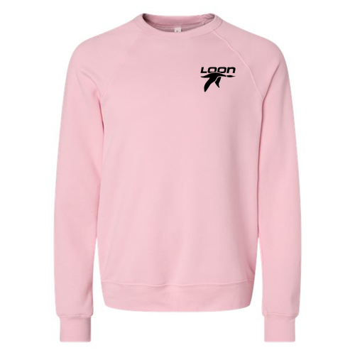 Loon Logo 2 Black Ink -- Crewneck Sweatshirt Pink
