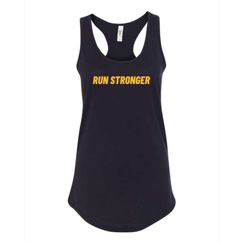 Run Stronger -Ladies Ideal Racerback Tank -- Black