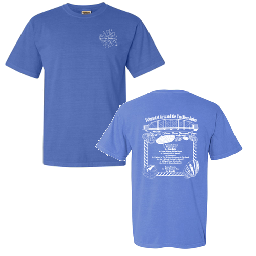 Comfort Colors Unisex Garment-Dyed Heavyweight T-Shirt -- Flo Blue w/White Ink