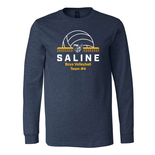 Mens/Unisex Bella Canvas Heather CVC Long Sleeve Tee -- Heather Navy