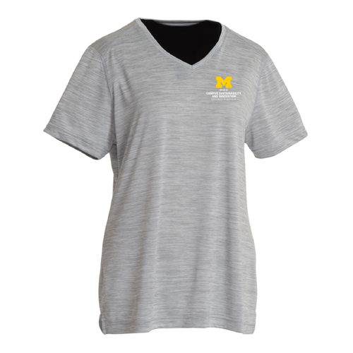 Ladies Charles River Space Dye Performance Tee -- Grey, $27