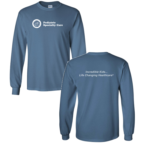 Longsleeve Basic T-Shirt (w/ Back Print) -- Indigo Blue