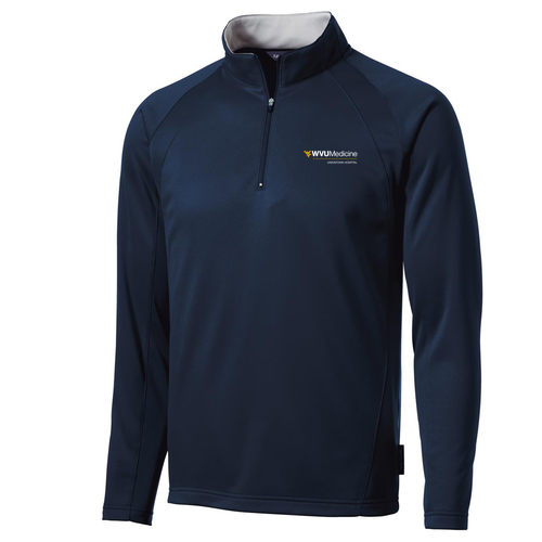 Sport Tek Sportwick Fleece Quarter Zip Pullover -- Navy / Silver