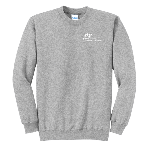 Screen Printed Port and Company Classic Crewneck Sweatshirt -- Athletic Heather