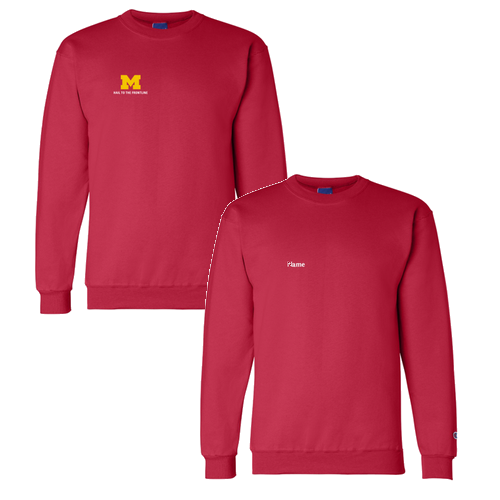 Mens/Unisex Champion Powerblend Crewneck Sweatshirt -- Scarlet