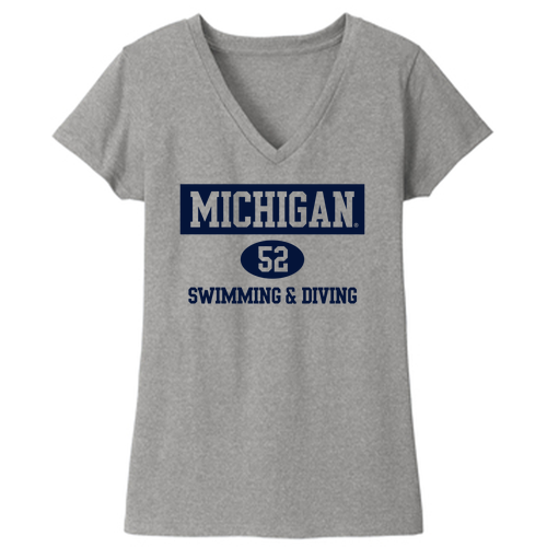 Team 52 Ladies District Womens Re-Tee V-Neck -- Light Heather Grey