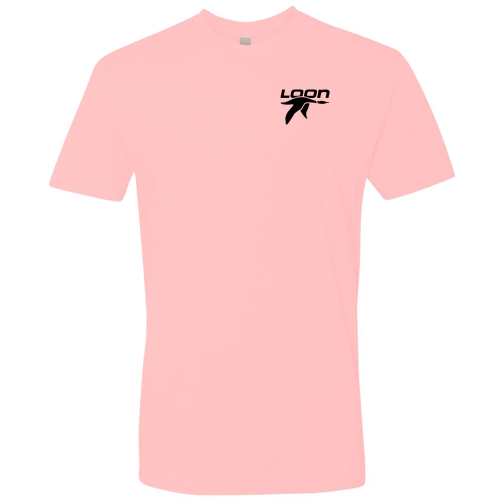 Loon Logo 2 Black Ink -- Short Sleeve Light Pink