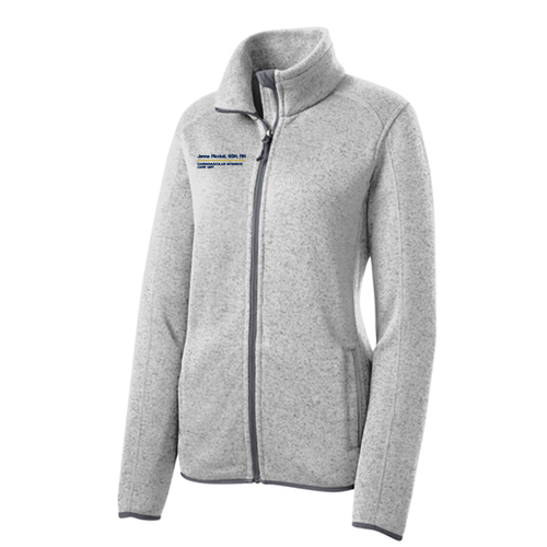 Port Authority Ladies Sweater Fleece Jacket -- Grey Heather