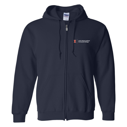 Gildan Full Zip Hooded Sweatshirt -- Navy