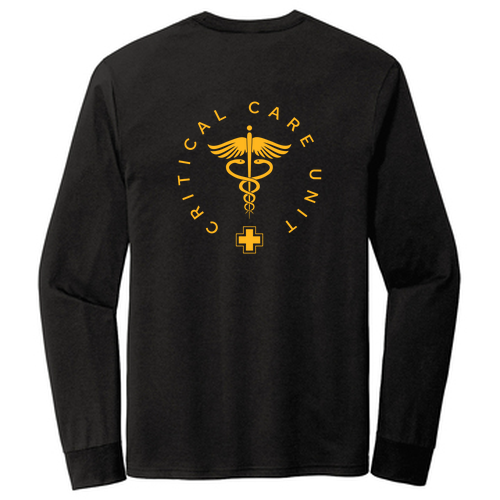 District Made Mens Perfect Tri Long Sleeve Crew Tee -- Black