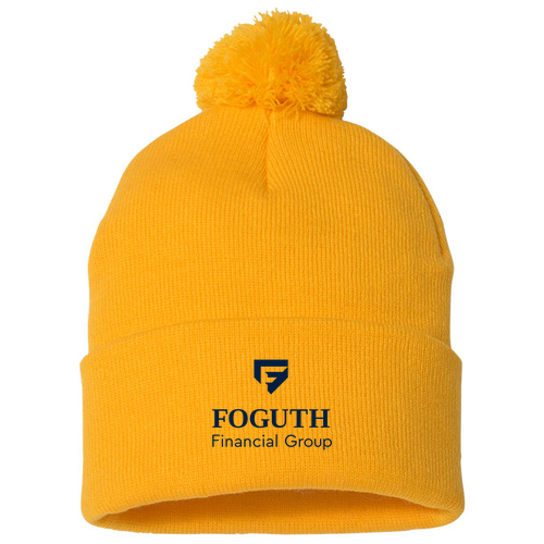 Sportsman Pom Pom Knit Hat -- Gold
