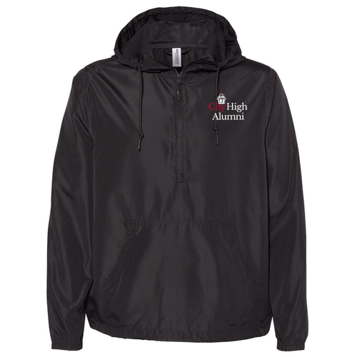 Independent Trading Co. Lightweight Windbreaker Pullover Jacket -- Black