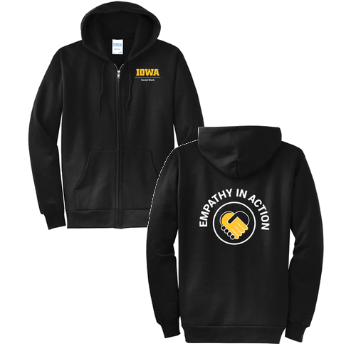 Port and Company Classic Full Zip Hooded Sweatshirt -- Jet Black