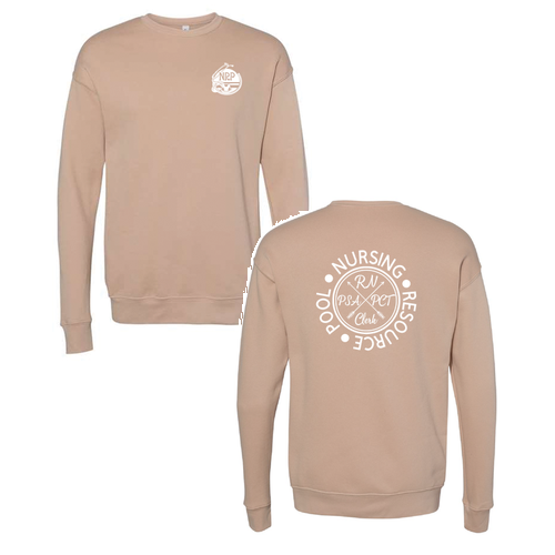 Bella Canvas Soft Drop Shoulder Fleece Crewneck -- Heather Sand Dune