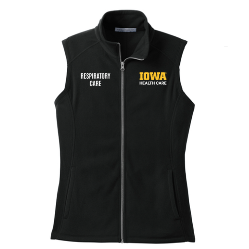 Embroidered Port Authority Ladies Microfleece Vest -- Black