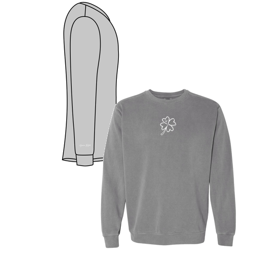 Comfort Colors Garment-Dyed Crewneck Sweatshirt -- Grey (Embroidered Logo)