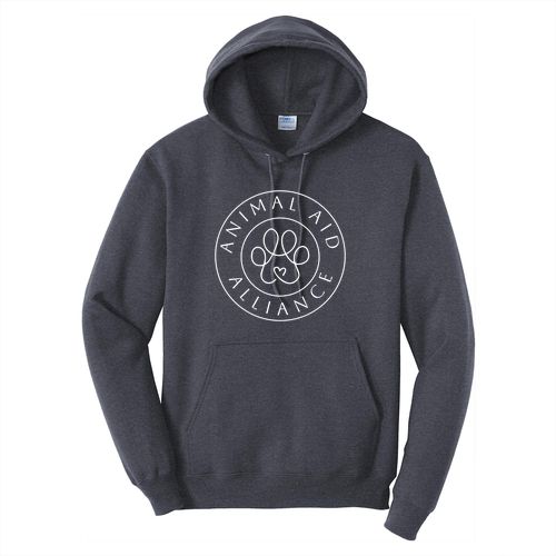 Port and Company Core Fleece Pullover Hooded Sweatshirt -- Heather Navy