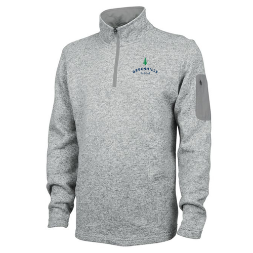 Charles River Mens Heathered Fleece Pullover -- Light Grey Heather