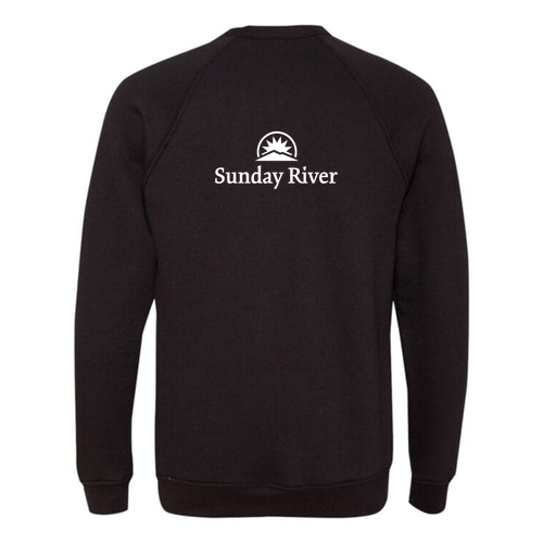 Sunday River Logo 2 White Ink -- Crewneck Sweatshirt Black