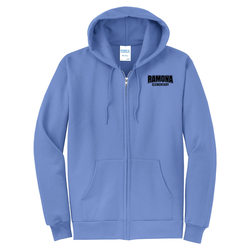 Port and Company Classic Full Zip Hooded Sweatshirt -- Carolina Blue