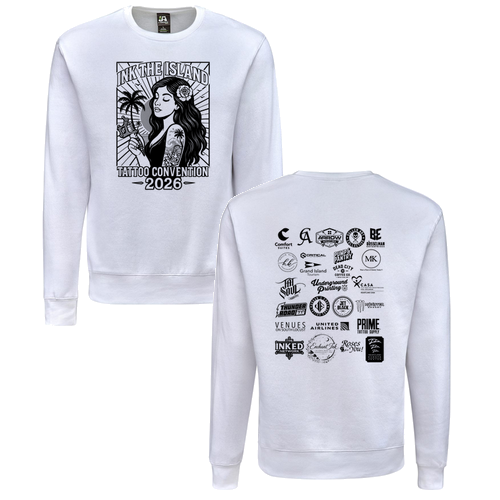 Blackwork Adult Crewneck Sweater -- White