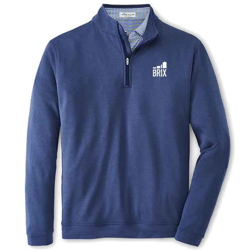 Peter Millar Men's Perth Performance Melange Quarter-Zip -- Navy