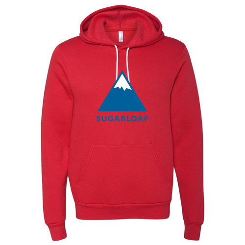 Sugarloaf Logo 1 Blue Ink -- Pullover Hooded Sweatshirt Red