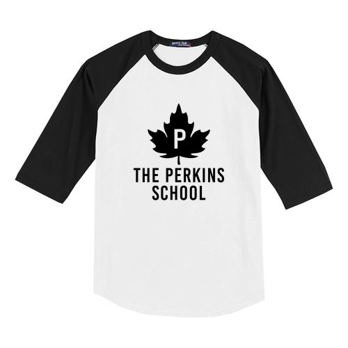 Sport Tek Youth Colorblock Raglan Baseball T-Shirt -- White/ Black