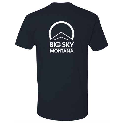 Unisex Next Level Fitted Short Sleeve Tee -- Midnight Navy Left Chest White Ink