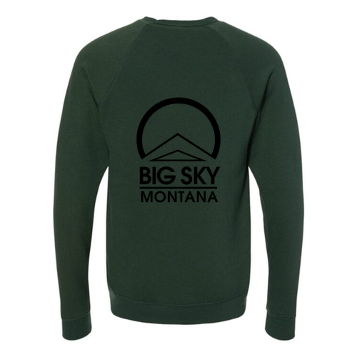 Big Sky Montana Logo 2 Black Ink -- Crewneck Sweatshirt Forest