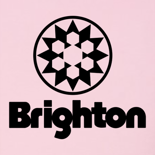 Brighton Logo 2 Black Ink -- Crewneck Sweatshirt Pink