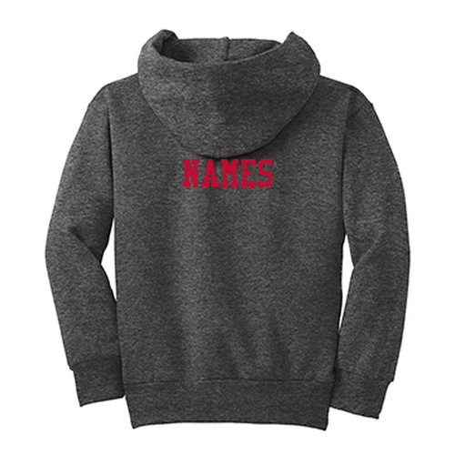 Youth Port and Company Pullover Hooded Sweatshirt -- Dark Heather Grey