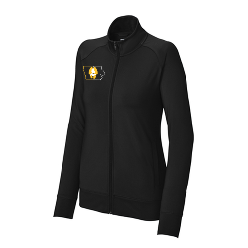 Sport-Tek Ladies Sport-Wick Stretch Full-Zip Cadet Jacket -- Black