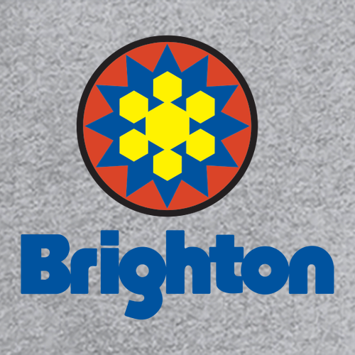 Brighton Logo 2 Full color -- Short Sleeve Heather Grey
