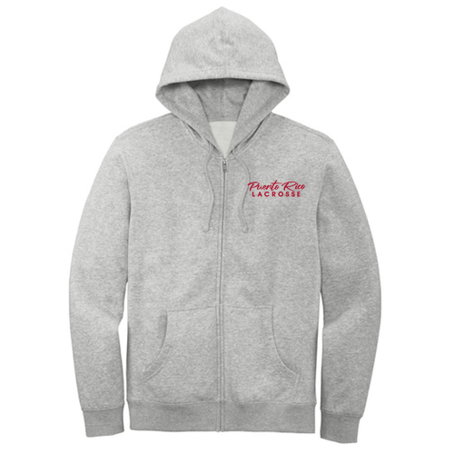 Taino Symbol Full-Zip Hoodie -- Light Heather Grey