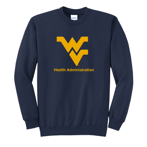 Screen Printed Port and Company Classic Crewneck Sweatshirt -- Navy