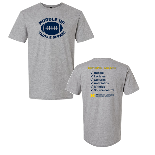 Gildan SoftStyle Fitted T-Shirt -- Sport Grey, Huddle Up Tackle Sepsis