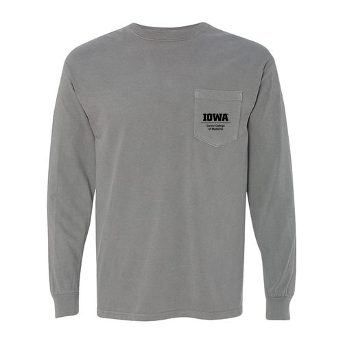 Comfort Colors Adult Long Sleeve Pocket Tee -- Grey