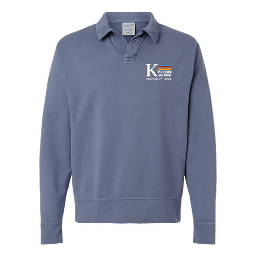 Hanes Garment-Dyed Polo Collar Sweatshirt -- Saltwater