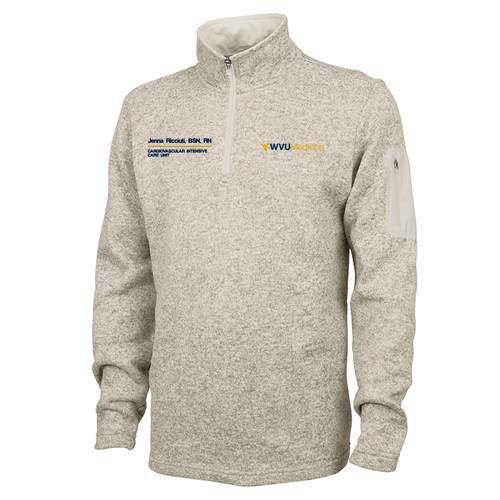 Charles River Mens Heathered Fleece Pullover -- Oatmeal Heather