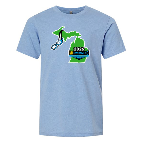 Youth Next Level Soft Fitted CVC Tee -- Heather Colum Blue
