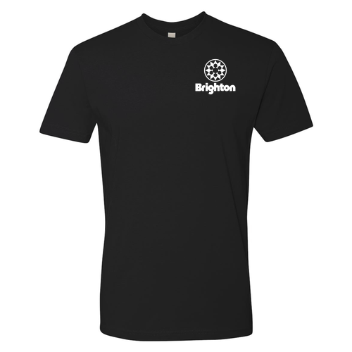 Brighton Logo 2 White Ink -- Short Sleeve Black