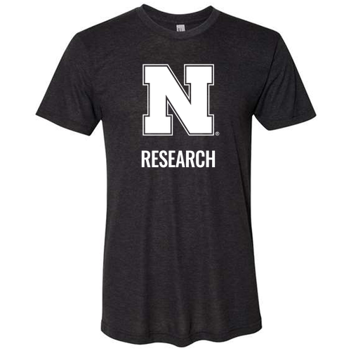 Printed Nebraska Research Triblend Tee -- Tri Black