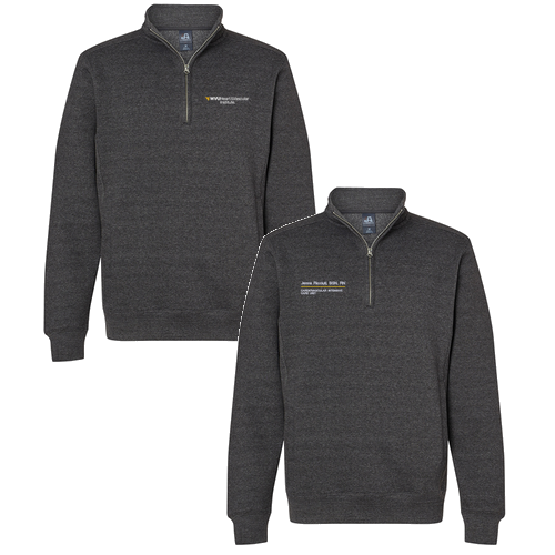 J.America Heavyweight Fleece Quarter-Zip Sweatshirt -- Charcoal Heather