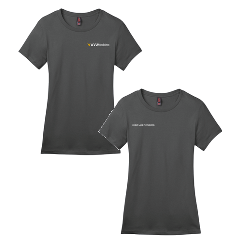 District Made Ladies Perfect Weight Crew Tee -- Charcoal